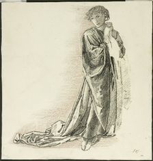 Kneeling Draped Figure, c. 1865-70. Creator: Sir Edward Coley Burne-Jones