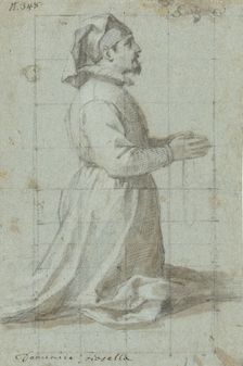 Kneeling founder wearing a Fraternity Cap, 1630-1639. Creator: Domenico Fiasella