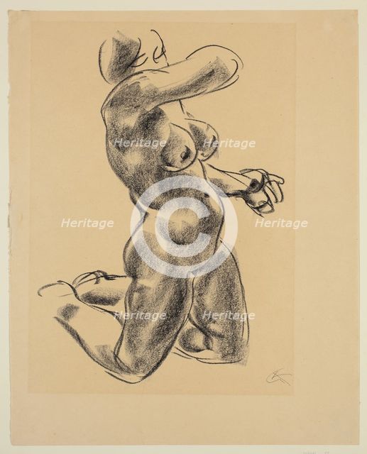 Kneeling Female Nude, between 1929 and 1934. Creator: George Kolbe.