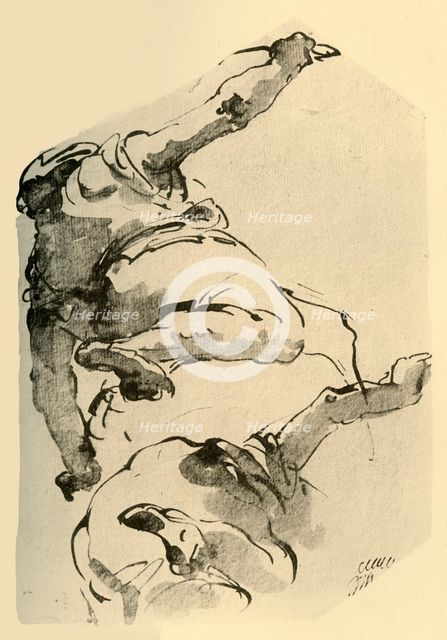 'Kneeling Figure, seen from behind', 1743-1744, (1928). Artist: Giovanni Battista Tiepolo.