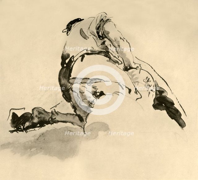 'Kneeling Figure seen from behind', mid 18th century, (1928). Artist: Giovanni Battista Tiepolo.