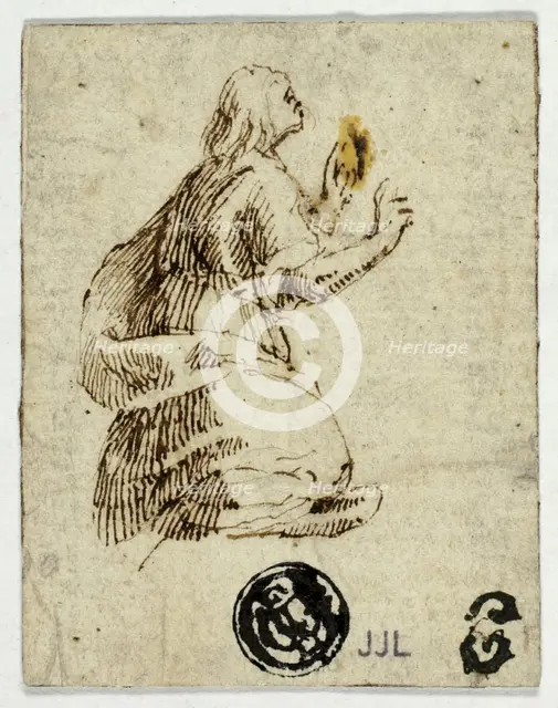 Kneeling Figure with Raised Hands, n.d. Creator: Unknown.