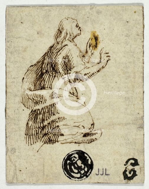 Kneeling Figure with Raised Hands, n.d. Creator: Unknown.