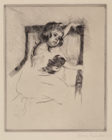 Kneeling in an Armchair, c. 1903. Creator: Mary Cassatt