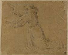 Kneeling Monastic Saint with Raised Arms, 1500/25. Creator: Unknown