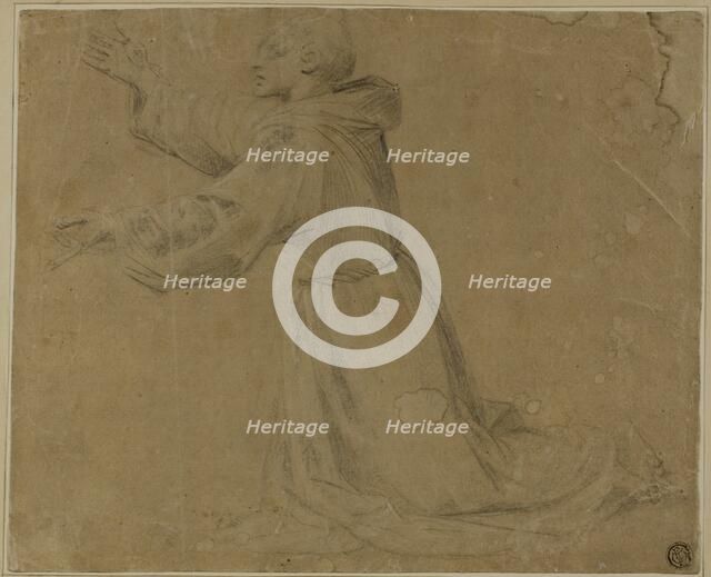 Kneeling Monastic Saint with Raised Arms, 1500/25. Creator: Unknown.