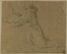 Kneeling Monastic Saint with Raised Arms, 1500/25. Creator: Unknown