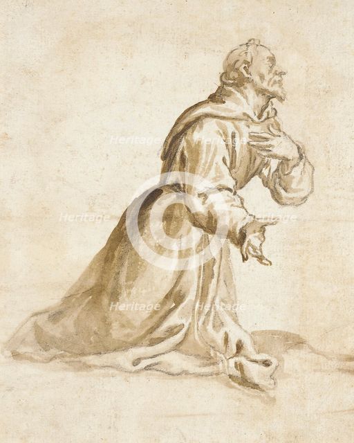 Kneeling Monk, 17th century. Creator: Unknown.