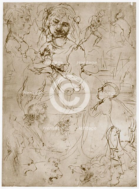 'Kneeling Madonna with the Child and St.John', 1478-1480. Artist: Leonardo da Vinci