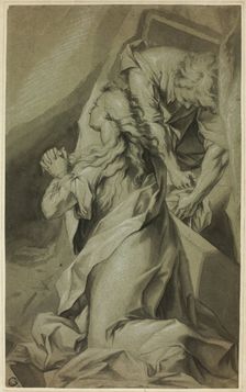 Kneeling Magdalene and Tomb Attendant, n.d. Creator: Unknown