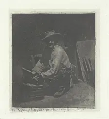 Kneeling Mason, February- March 1854, printed 1982. Creator: Charles Nègre