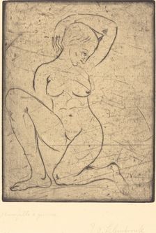 Kneeling, Small (Kniende, klein), 1910. Creator: Wilhelm Lehmbruck
