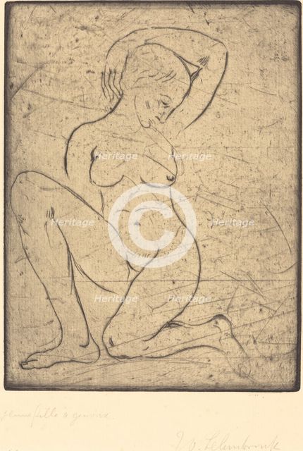 Kneeling, Small (Kniende, klein), 1910. Creator: Wilhelm Lehmbruck.