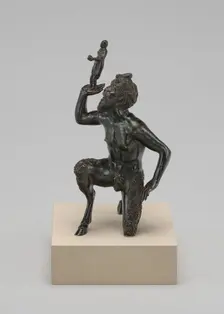 Kneeling Satyr Supporting the Figure of an Emperor, c. 1500. Creator: Severo Calzetta da Ravenna