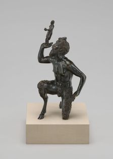 Kneeling Satyr Supporting the Figure of an Emperor, c. 1500. Creator: Severo Calzetta da Ravenna