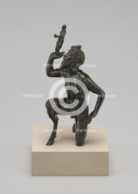 Kneeling Satyr Supporting the Figure of an Emperor, c. 1500. Creator: Severo Calzetta da Ravenna.