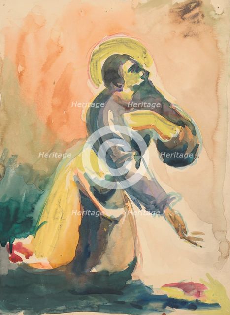 Kneeling saint, 1940/1944. Creator: Ján Novák.