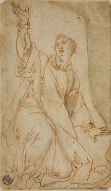 Kneeling Saint Stephen with Upraised Right Arm, n.d. Creator: Lorenzo Sabatini