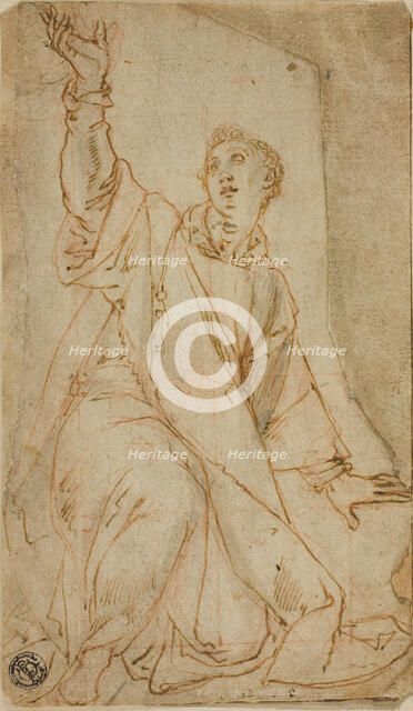 Kneeling Saint Stephen with Upraised Right Arm, n.d. Creator: Lorenzo Sabatini.