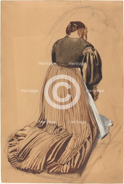 Kneeling Woman from Behind, c. 1909. Creator: Konrad Böse.