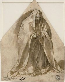 Kneeling Woman (recto and verso), n.d. Creator: Sante Peranda