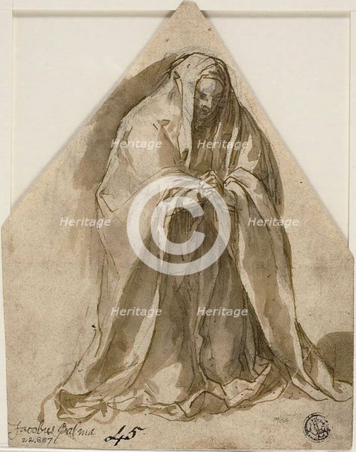 Kneeling Woman (recto and verso), n.d. Creator: Sante Peranda.