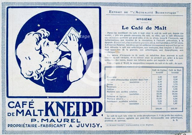 Kneipp Café de Malt, advertisment, 1915. Artist: Unknown