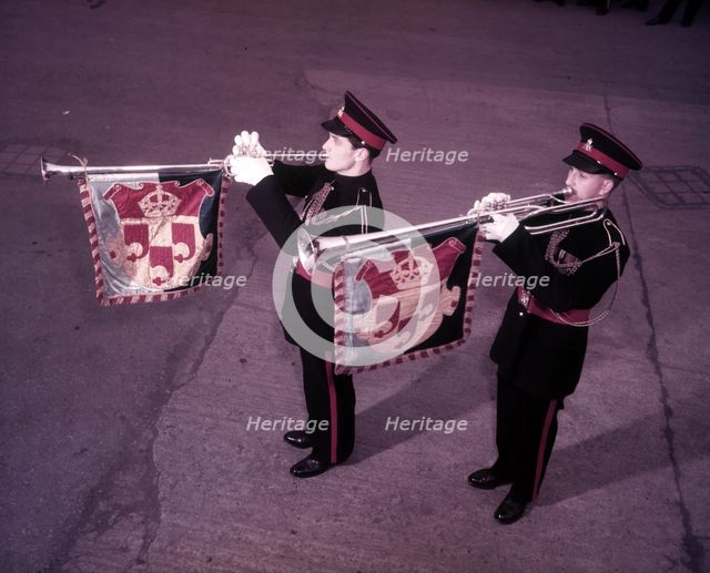 Kneller Hall trumpeters, London, c1953.  Creator: Arthur Charles Kirby Ware.