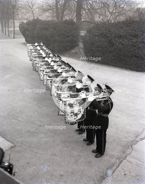 Kneller Hall trumpeters, London, c1953.  Creator: Arthur Charles Kirby Ware.