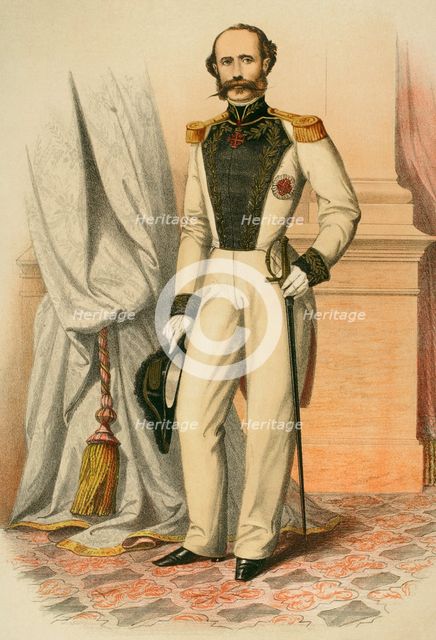 Knight of the Order of the Holy Sepulchre of Jerusalem with the decoration of the order, 1865.  Creator: Unknown.