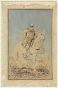 Knight on a horse, 1843-1909. Creator: Ferdinand Ernst Lintz