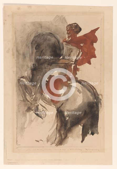 Knight on horseback, 1878-1943. Creator: Willem van Konijnenburg.