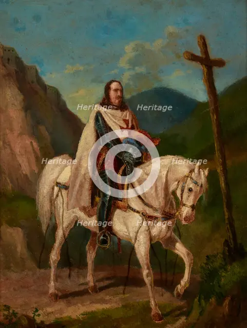 Knight on Horseback, before 1856. Creator: Artur Grottger.