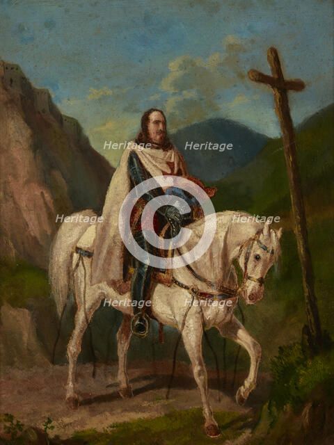 Knight on Horseback, before 1856. Creator: Artur Grottger.