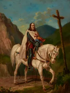 Knight on Horseback, before 1856. Creator: Artur Grottger