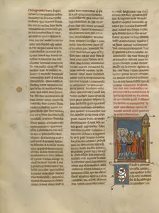 Knight à la cote mal taillée and Mesdisant Imprisoned at Castle Uter, about 1320-1340. Creator: Unknown