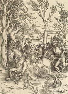 Knight and Lansquenet, c. 1497. Artist: Dürer, Albrecht (1471-1528)