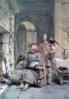 Knight and Page 19th century. Artist: George Cattermole