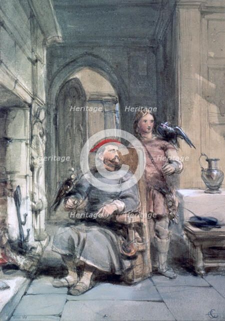 'Knight and Page', 19th century. Artist: George Cattermole