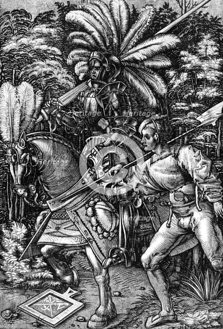 'Knight and Squire', early 16th century, (1929). Artist: Hans Wechtlin the Elder    