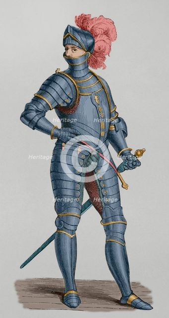 Knight in armour, 1590, (1877).  Creator: Unknown.