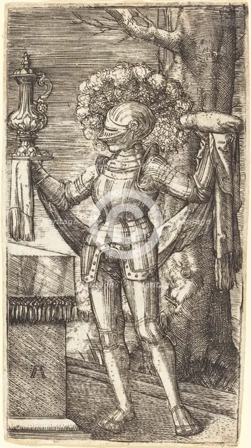 Knight in Armour with Bread and Wine, c. 1512/1515. Creator: Albrecht Altdorfer.