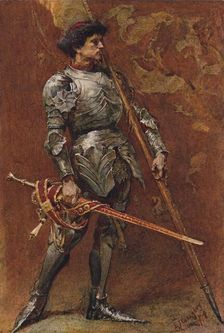 Knight in armour, circa late 19th century. Artist: Edward John Gregory