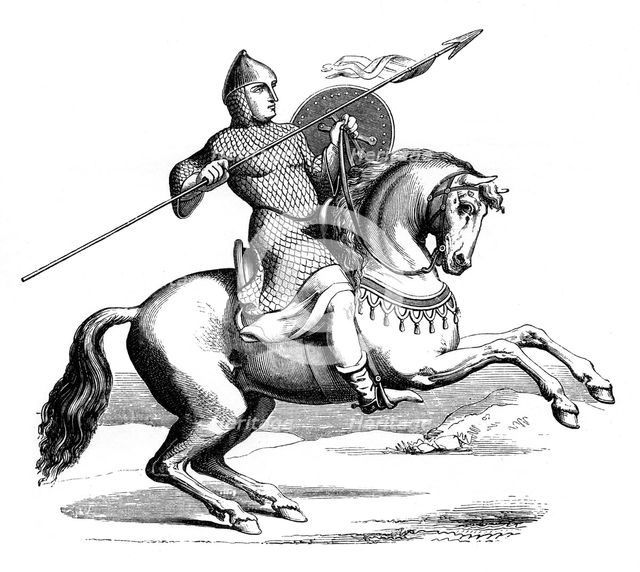 Knight in his hauberk, (1870), Artist: Unknown