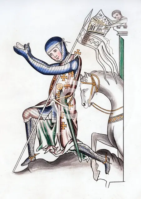 Knight, late 12th century, (1843).Artist: Henry Shaw