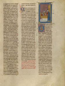 Knight Suppinable Arriving at the Castle of King Hoel, about 1320-1340. Creator: Unknown