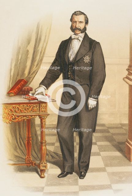 Knight wearing the insignia of the Grand Cross of the Royal and Distinguished Spanish Order..., 1865 Creator: Unknown.