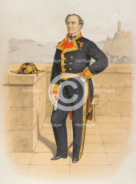 Knight with the naval decoration of the "Cruz de Distinción de la Diadema Real de Marina..., 1865. Creator: Unknown.