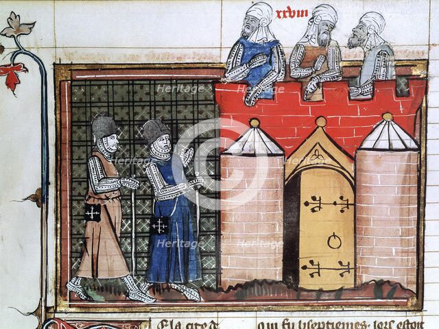 Knights Templar before Jerusalem, c1099, (14th century). Artist: Unknown