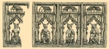 Knights and Ladies Seated under Canopies, pierced ivory panel, mid-late 14th century, (1881). Creator: Frederick Albert Slocombe